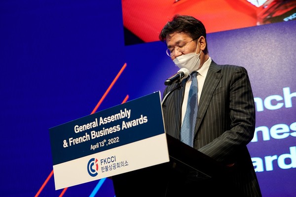 축하 연설하는 조원태 한진그룹 회장