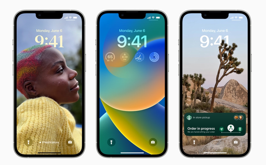 애플이 WWDC에서 잠금화면 기능을 대폭 강화한 iOS 16을 발표했다. 사진=애플