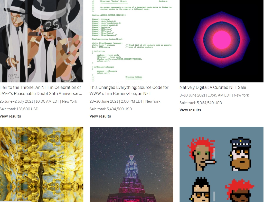 콘텐츠 창작 분야에서 NFT의 가능성은 무한하다는 주장이다. 사진=소더비