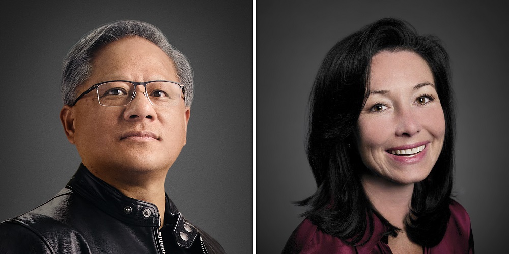 엔비디아 설립자 젠슨 황 CEO(왼쪽), 오라클 사프라 캣츠 CEO