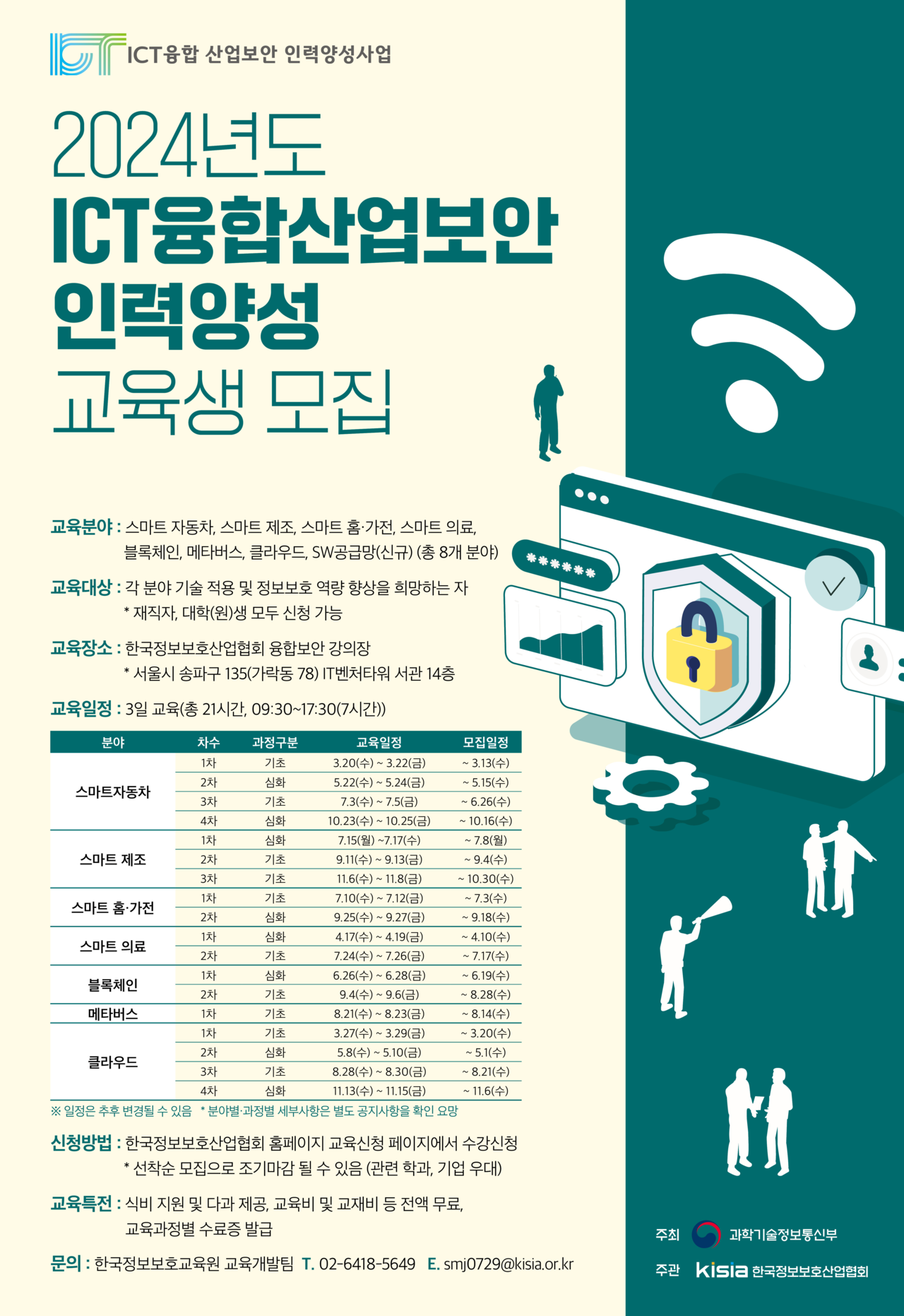 2024년 ICT융합산업보안 교육과정 통합 포스터