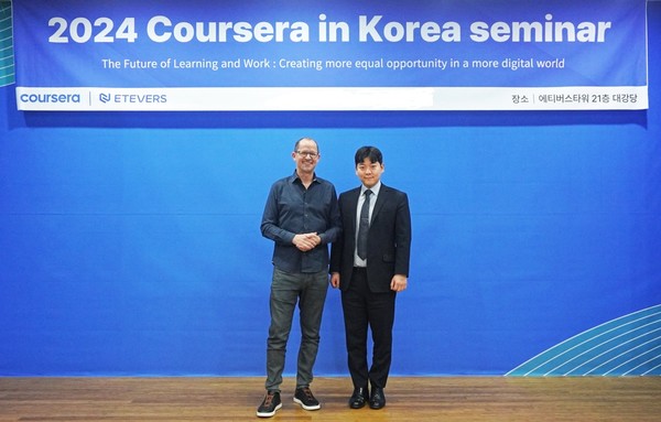 코세라 제프 마지온칼다 CEO(왼쪽), 에티버스 정인욱 대표