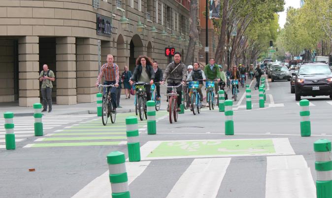 새너제이 시내 자전거 출근. 사진=NACTO