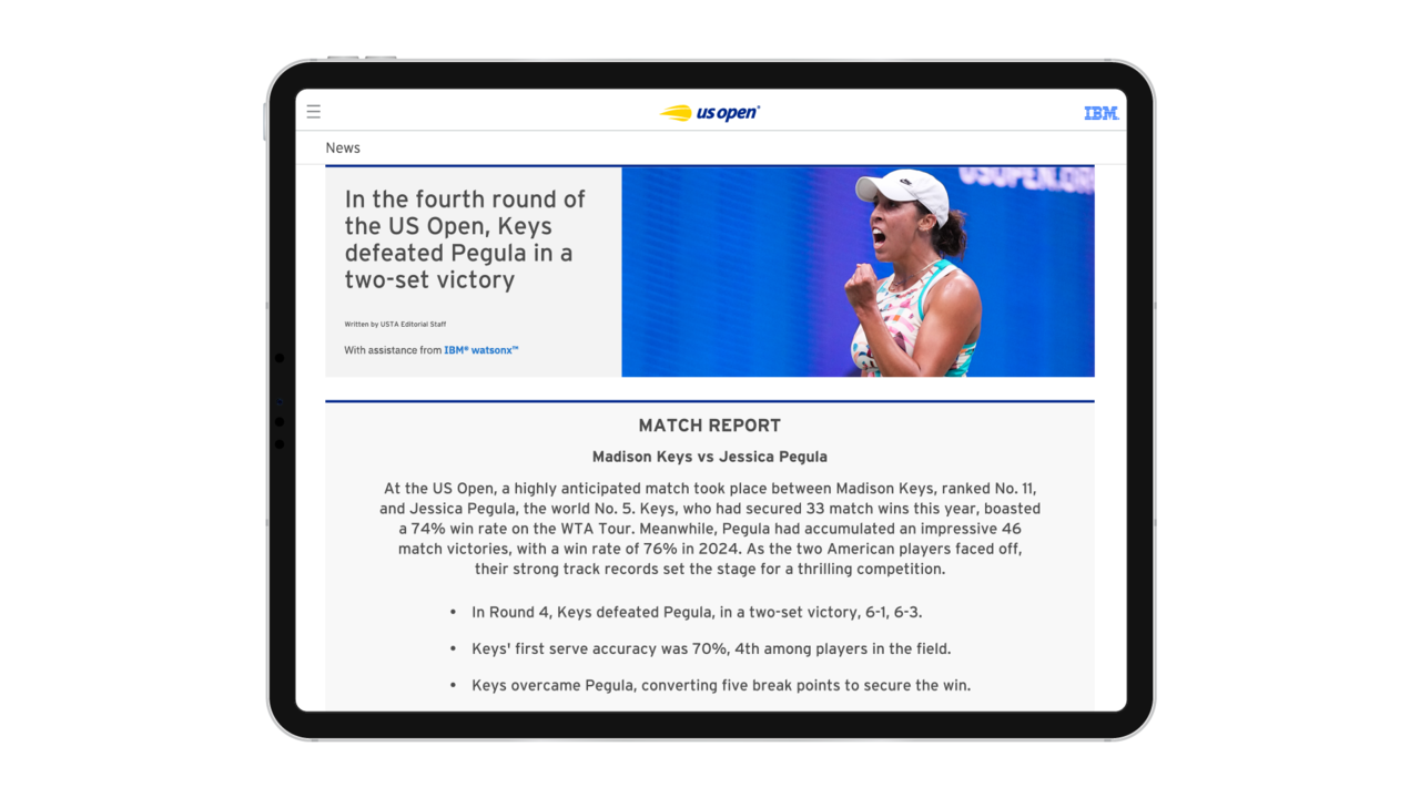 IBM 매치리포트 상세 예시 (사진=IBM)