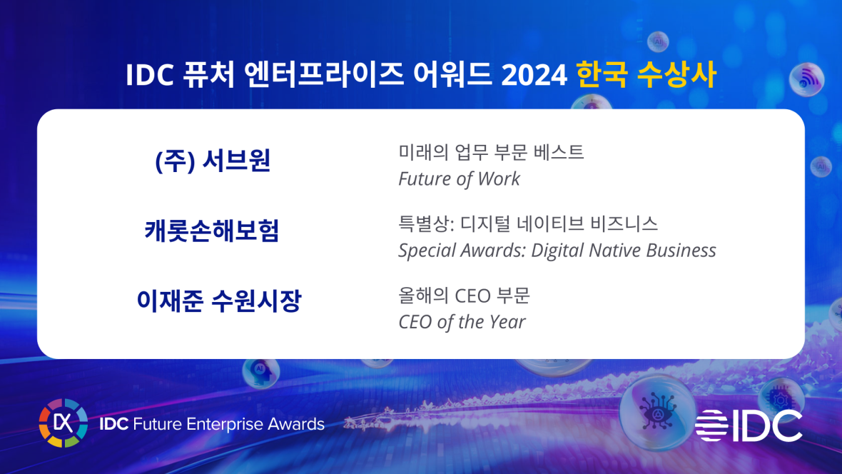 IDC 퓨처 엔터프라이즈 어워드 2024 한국 수상사