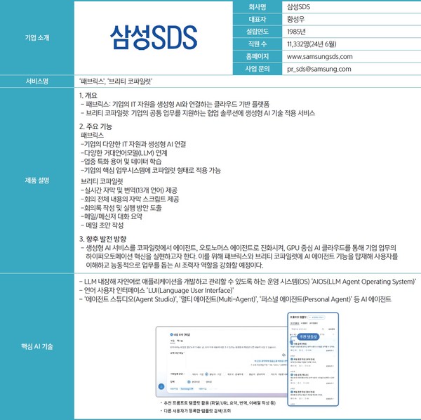 삼성SDS의 AI 솔루션 및 핵심 역량