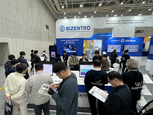 비젠트로는 제6회 스마트공장구축 및 생산자동화전에 참가했다. 전시 기간 동안 비젠트로 부스(사진)에는 2,000명 이상의 참관객이 방문해 이벤트와 각 솔루션의 데모를 체험했다.