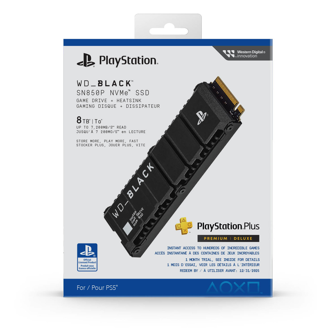 PS5 콘솔용 WD_블랙 SN850P NVMe SSD 8TB