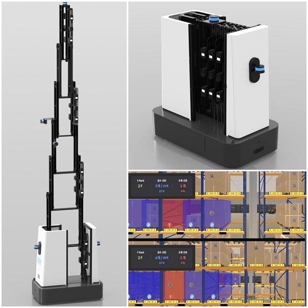AI 무인재고 실사 로봇 및 플랫폼 화면.