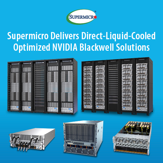 슈퍼마이크로가 엔비디아 블랙웰용 직접액체냉각 슈퍼클러스터를 공개했다.