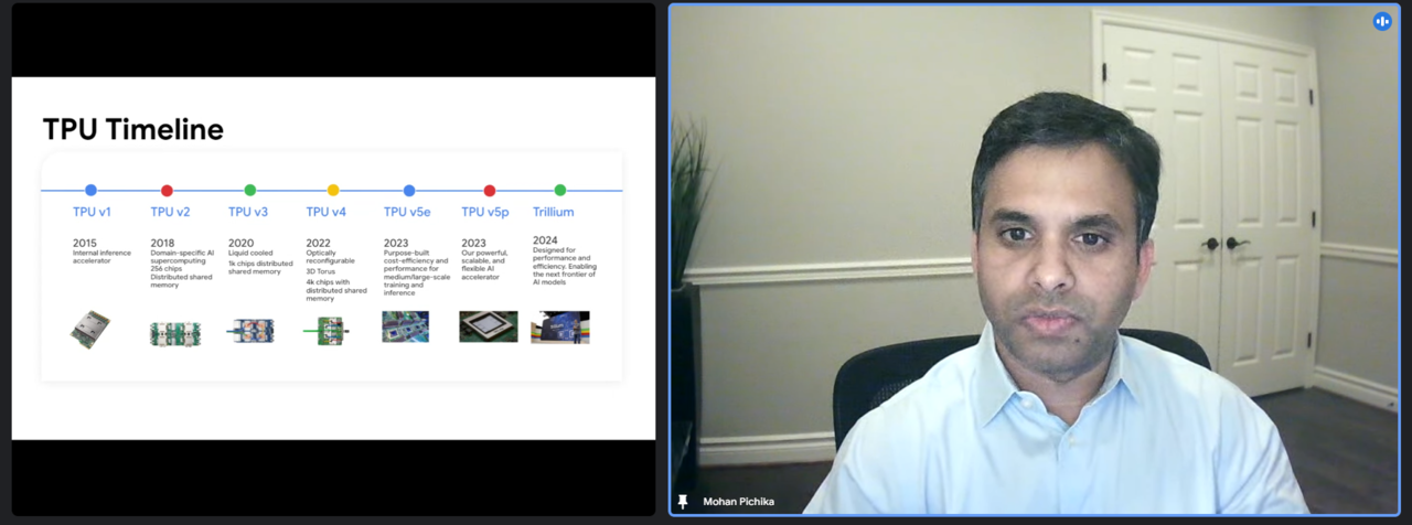 구글 클라우드 모한 피치카 그룹 프로덕트 매니저가 세션 발표를 진행하고 있다.