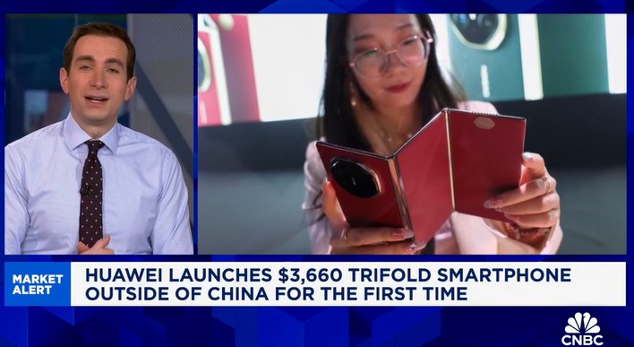 화웨이의 3단 접이식 폴더블폰. 사진=CNBC