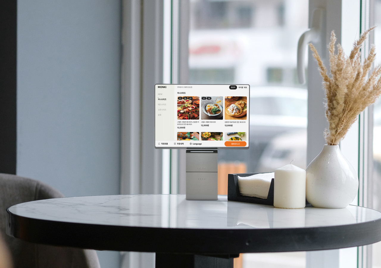 프리미엄 외식 매장에 도입된 먼키 테이블오더 (출처=먼키)