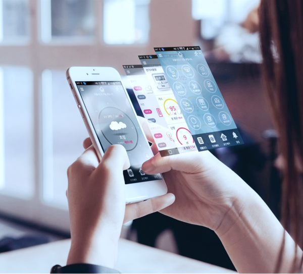 코오롱베니트의 스마트홈 IoT 플랫폼 서비스 화면