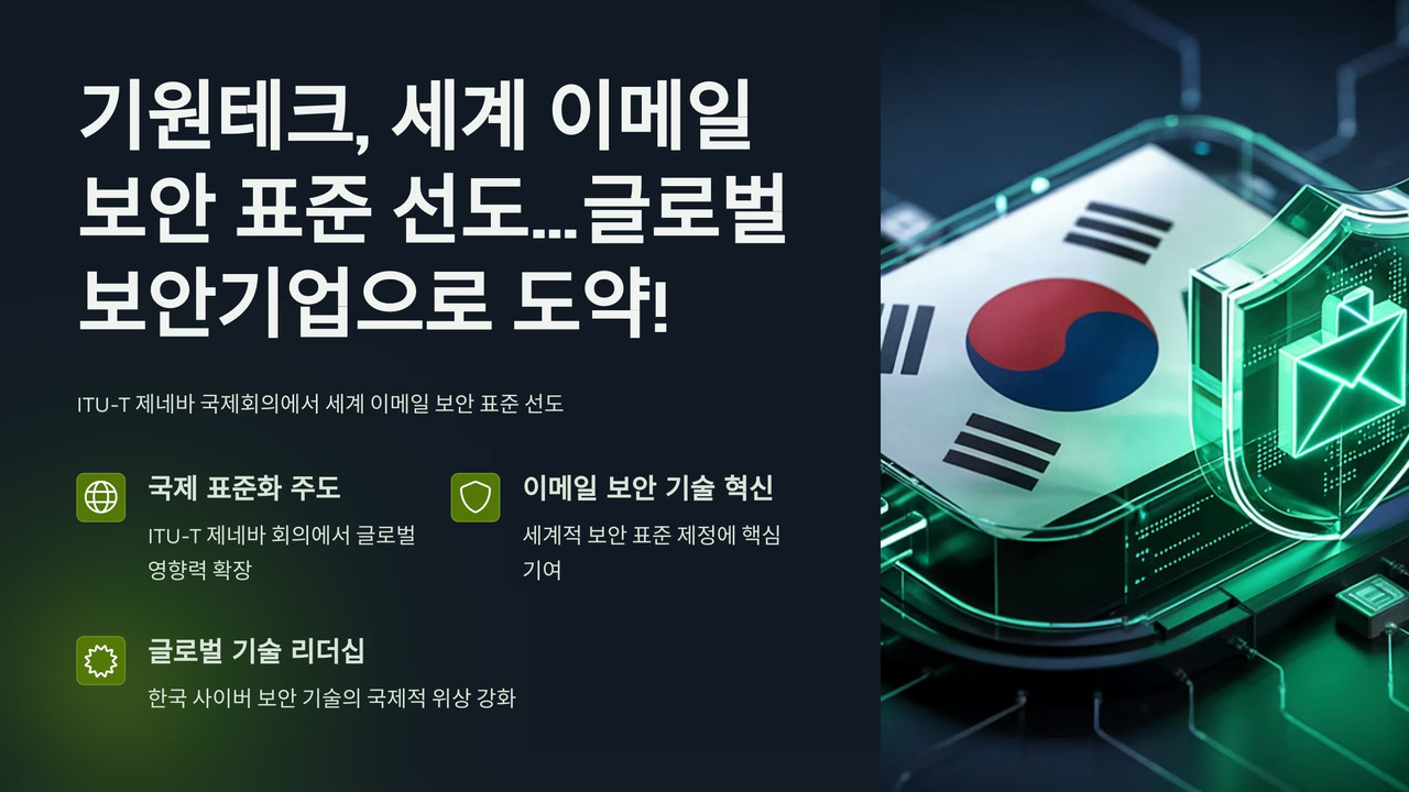 기원테크가 지난 17일 스위스 제네바에서 열린 ITU-T 국제회의에서 이메일 보안 운영 표준화 방안을 제시했다. (사진=기원테크)