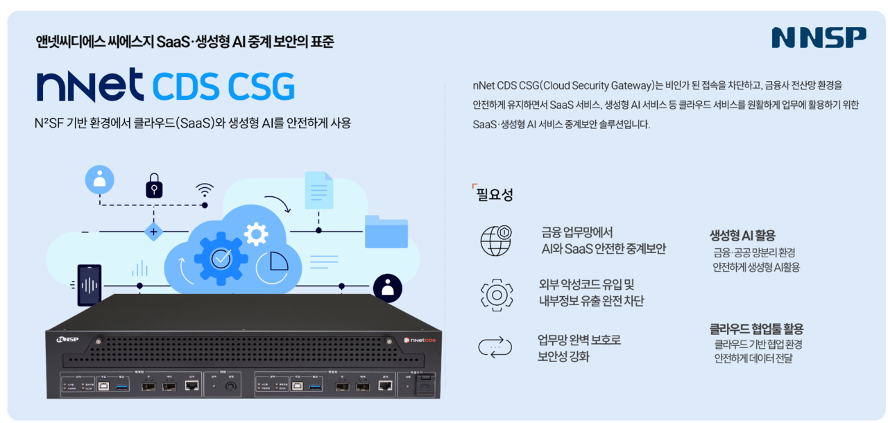 앤앤에스피의 중계형 보안 게이트웨이 ‘앤넷CDS CSG’ (사진=앤앤에스피)