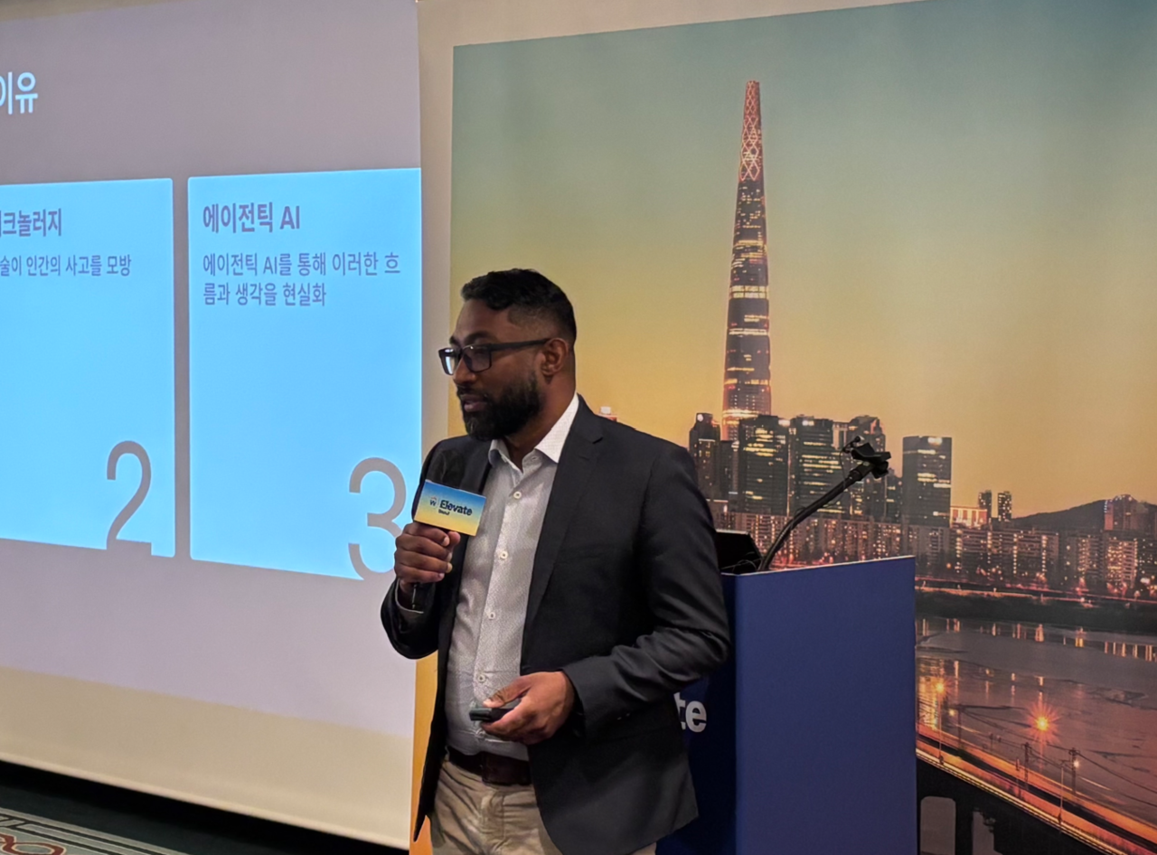 워크데이 샨 무어티(Shan Moorthy) 아태지역 CTO가 발표하고 있다. (사진=권영석 기자)