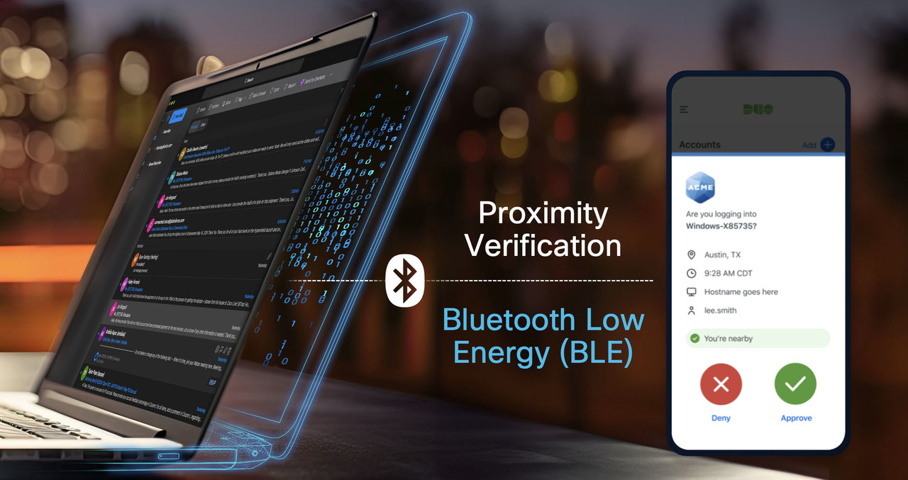 시스코가 새로운 아이덴티티 및 접근관리(IAM) 보안 솔루션 ‘듀오 IAM’을 공개했다. 사진은 시스코 듀오의 ‘근접 인증’ 기능 소개 이미지 (사진=시스코)