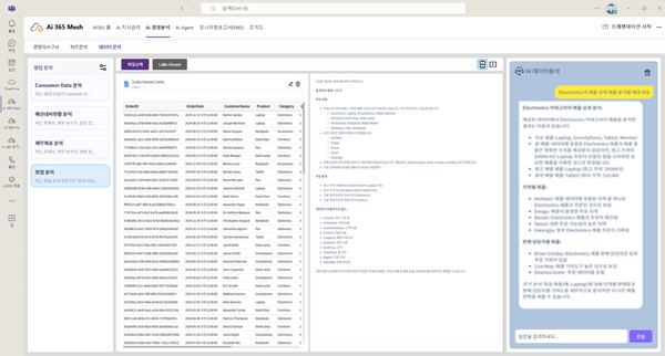 Ai 경영분석 데이터 에이전트(Agent) 화면