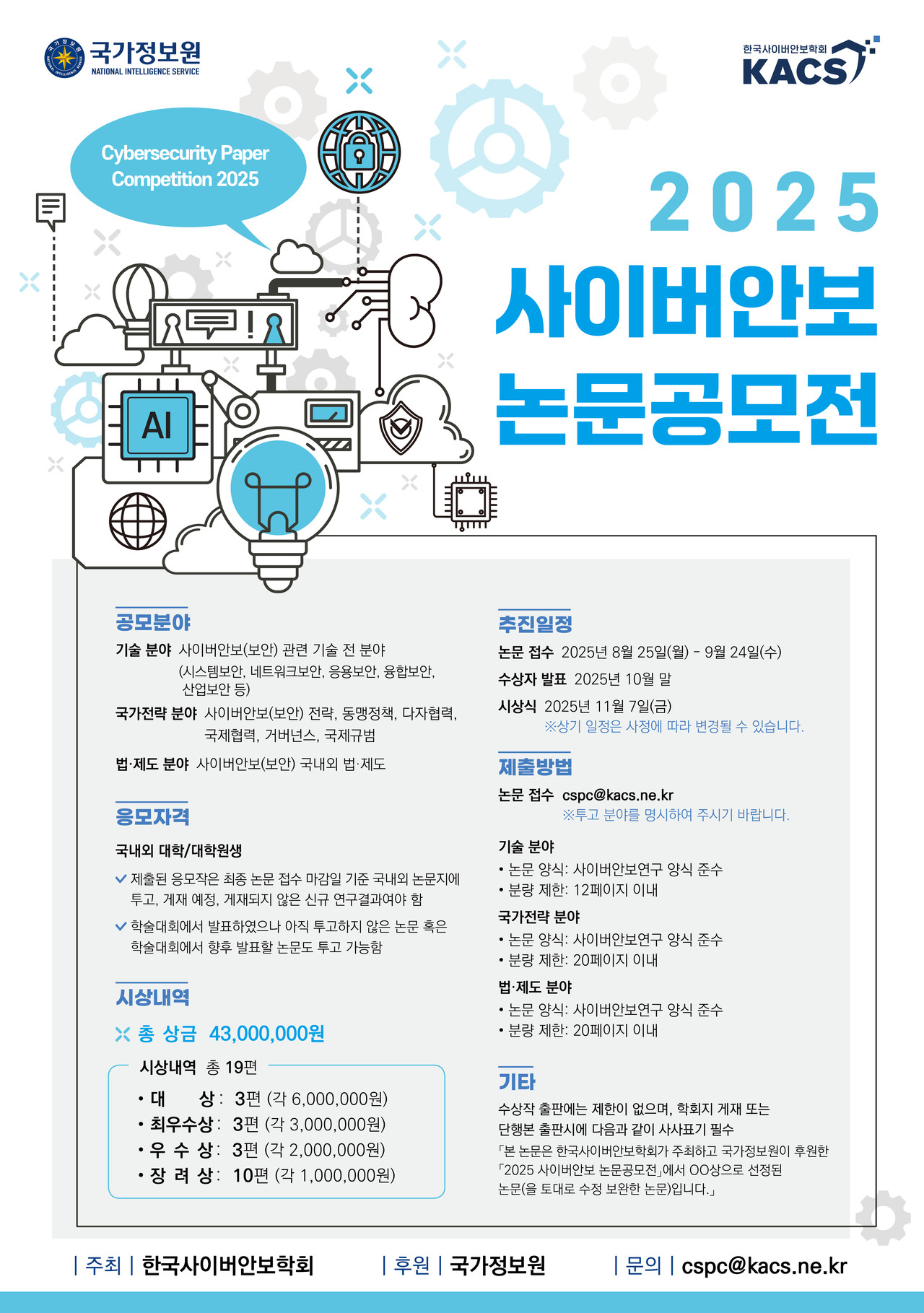 2025 사이버안보 논문 공모전 포스터
