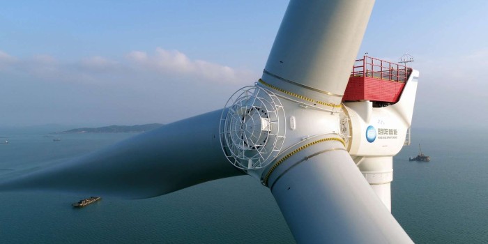 밍양 스마트 에너지의 초대형 풍력터빈. 사진=원더풀엔지니어링