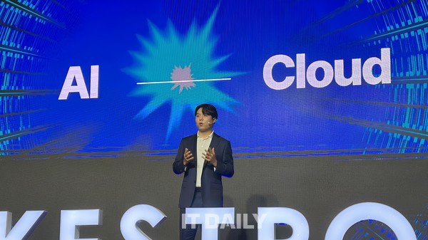 오케스트로 김영광 CTO가 발표를 진행하고 있다. (사진=성원영 기자)