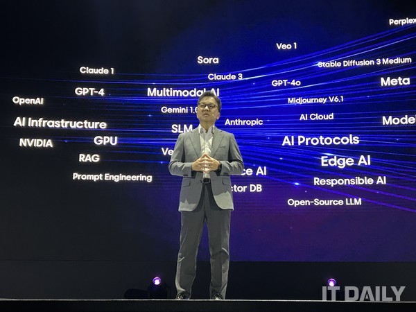 삼성SDS 이준희 사장이 발표를 진행하고 있다. (사진=성원영 기자)