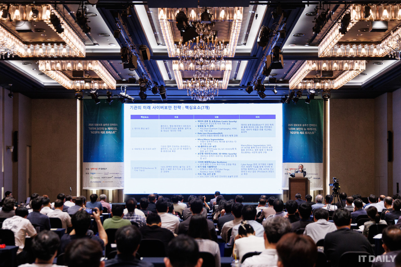 지난달 4일 서울 양재동 엘타워에서 열린 ‘2025 정보보호 솔루션 컨퍼런스’ 현장