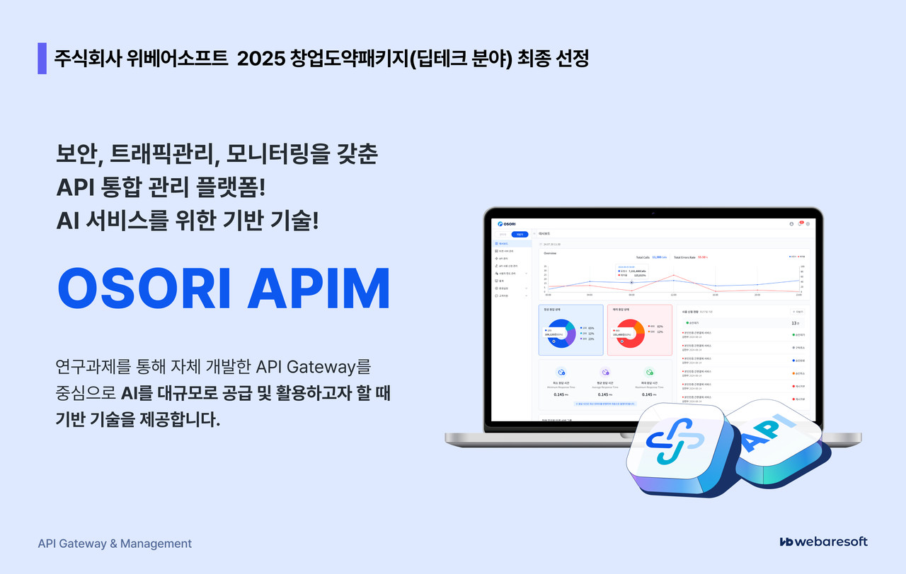 위베어소프트가 ‘ 2025 창업도약패키지(딥테크 분야)’에 최종 선정됐다.