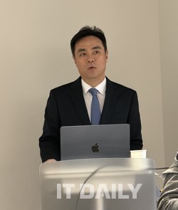 KT클라우드 최지웅 대표가 발표를 진행하고 있다. (사진=성원영 기자)