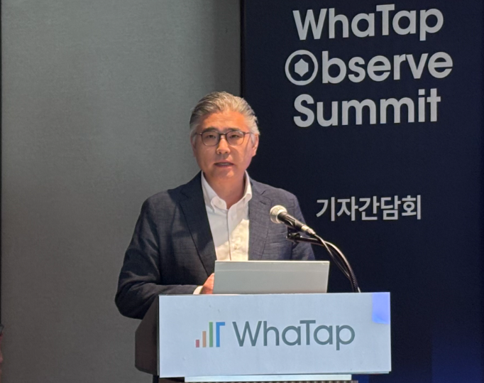 와탭랩스 이동인 대표가 행사를 통해 발표하고 있다. (사진=권영석 기자)